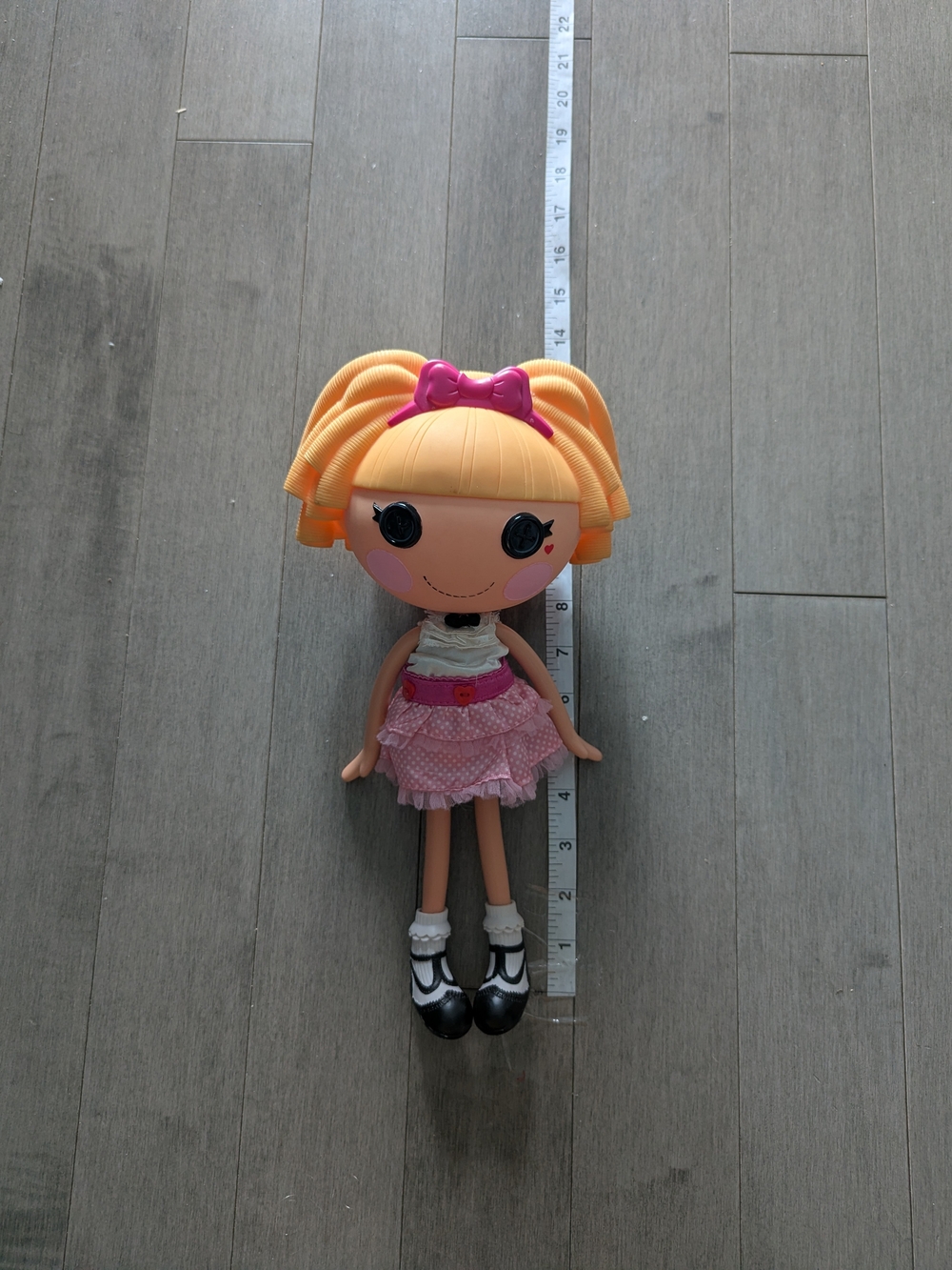 Pink and Yellow Fashion Doll Button Eyes Lalaloopsy Misty Mysterious 12"